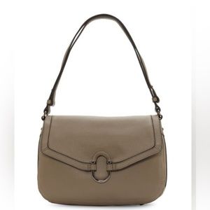 Vince Camuto Jonna Leather Shoulder Bag Khaki Brown Handbag